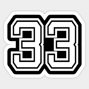 Number 33 for a sports team, group, or community Sticker